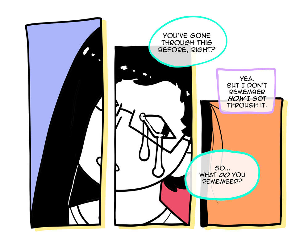 A portion of my short comic "One Shot: Getting Through It"